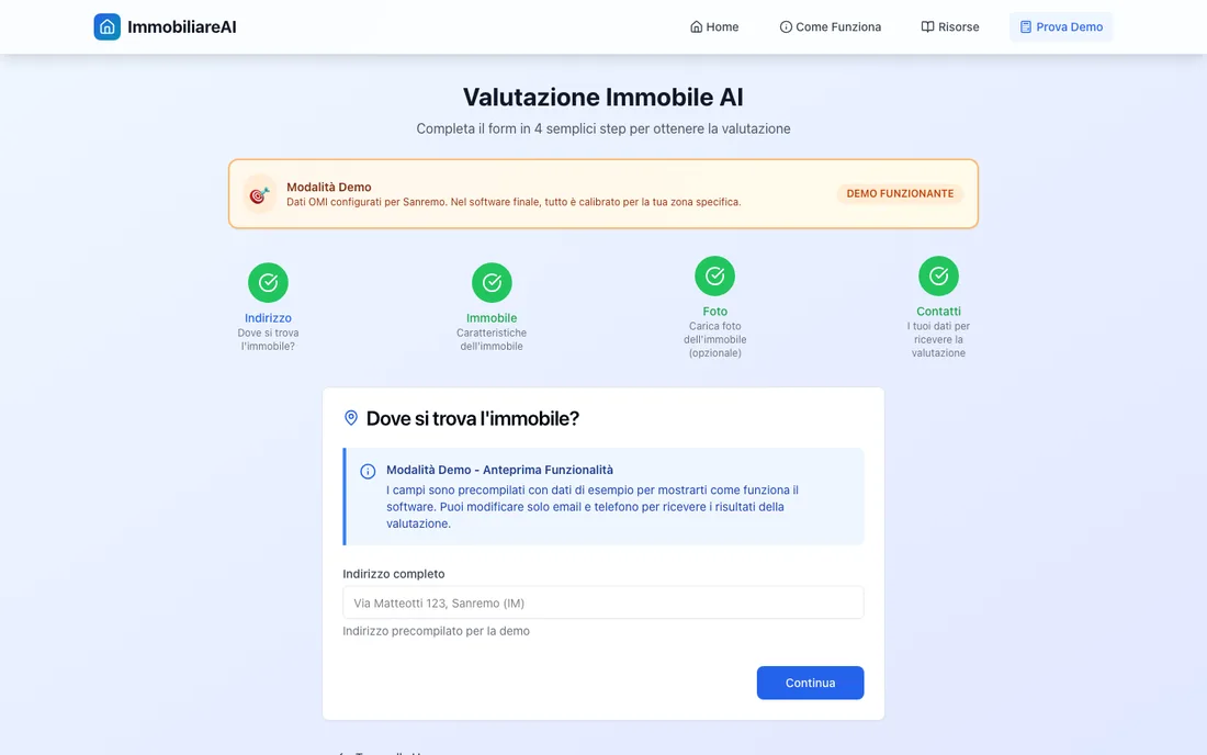 Valutazione immobiliare automatica generata dall&rsquo;agente AI