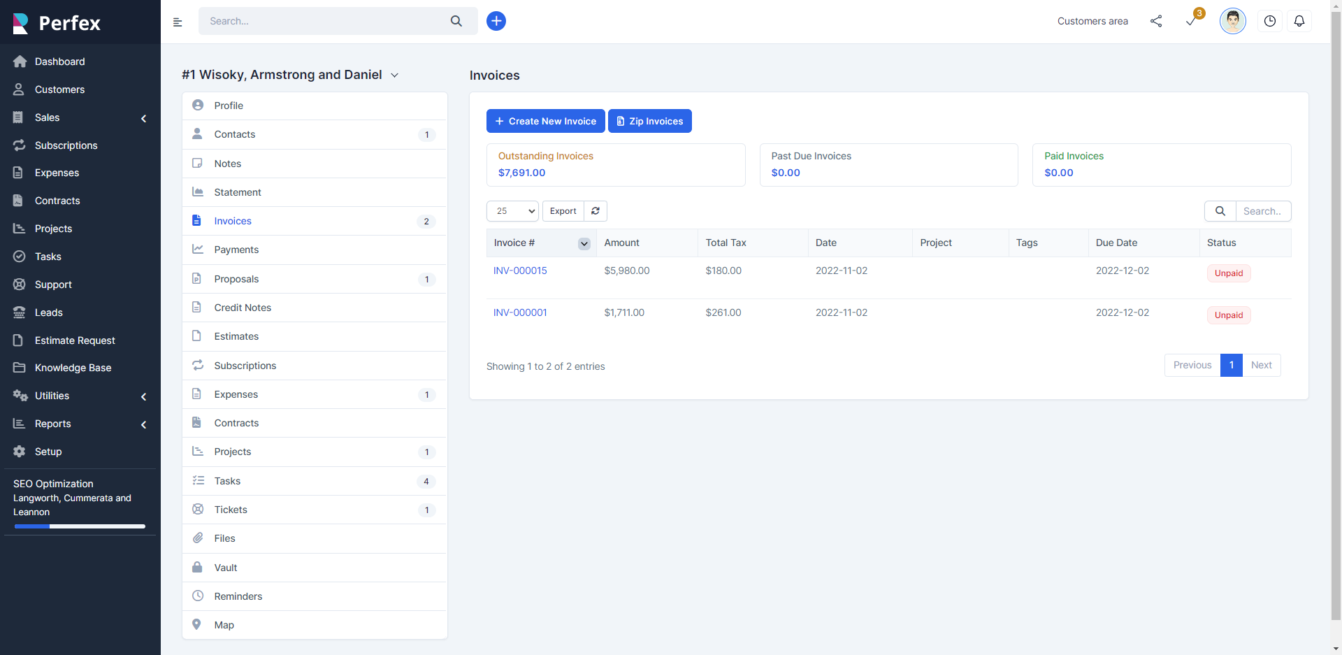 Sviluppatore CRM Perfex